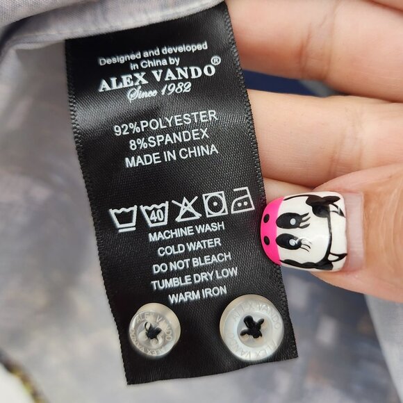 ALEX VANDO Men's Geo Printed Stretch Dress Shirt Small NWT - Picture 7 of 10